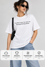 Energy Saving Mode Oversized Boxy Tee | Funny Lazy Quote