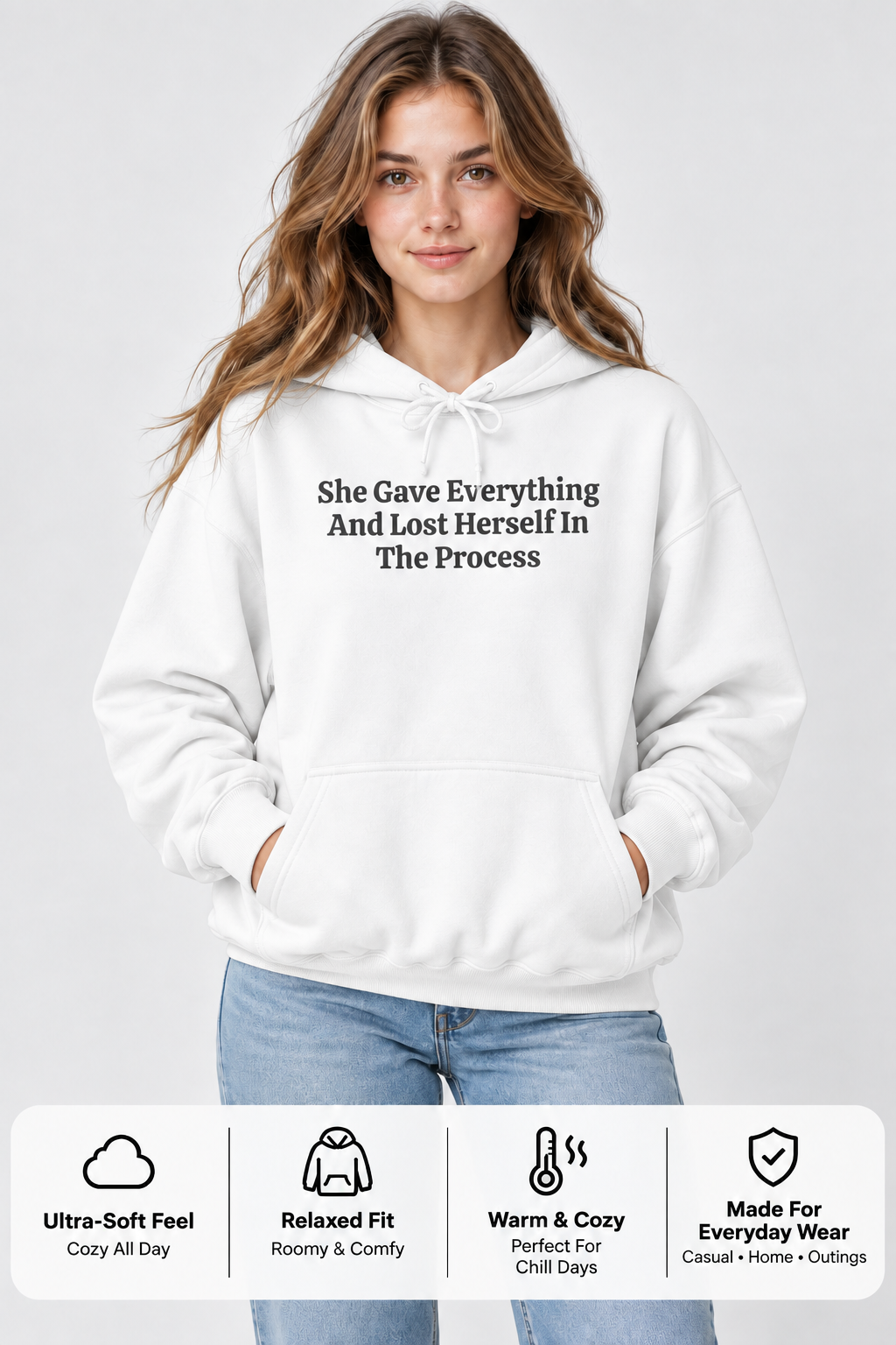 She Gave Everything Inspirational Quote Hoodie