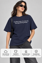 Energy Saving Mode Oversized Boxy Tee | Funny Lazy Quote