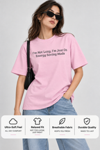 Energy Saving Mode Oversized Boxy Tee | Funny Lazy Quote
