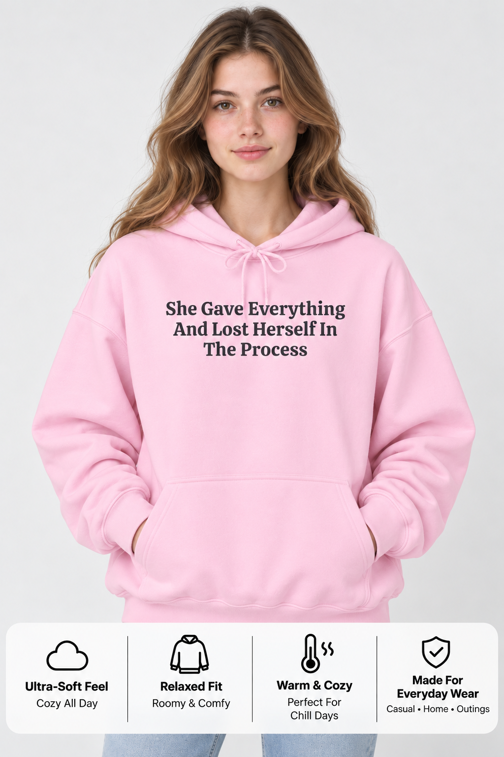 She Gave Everything Inspirational Quote Hoodie