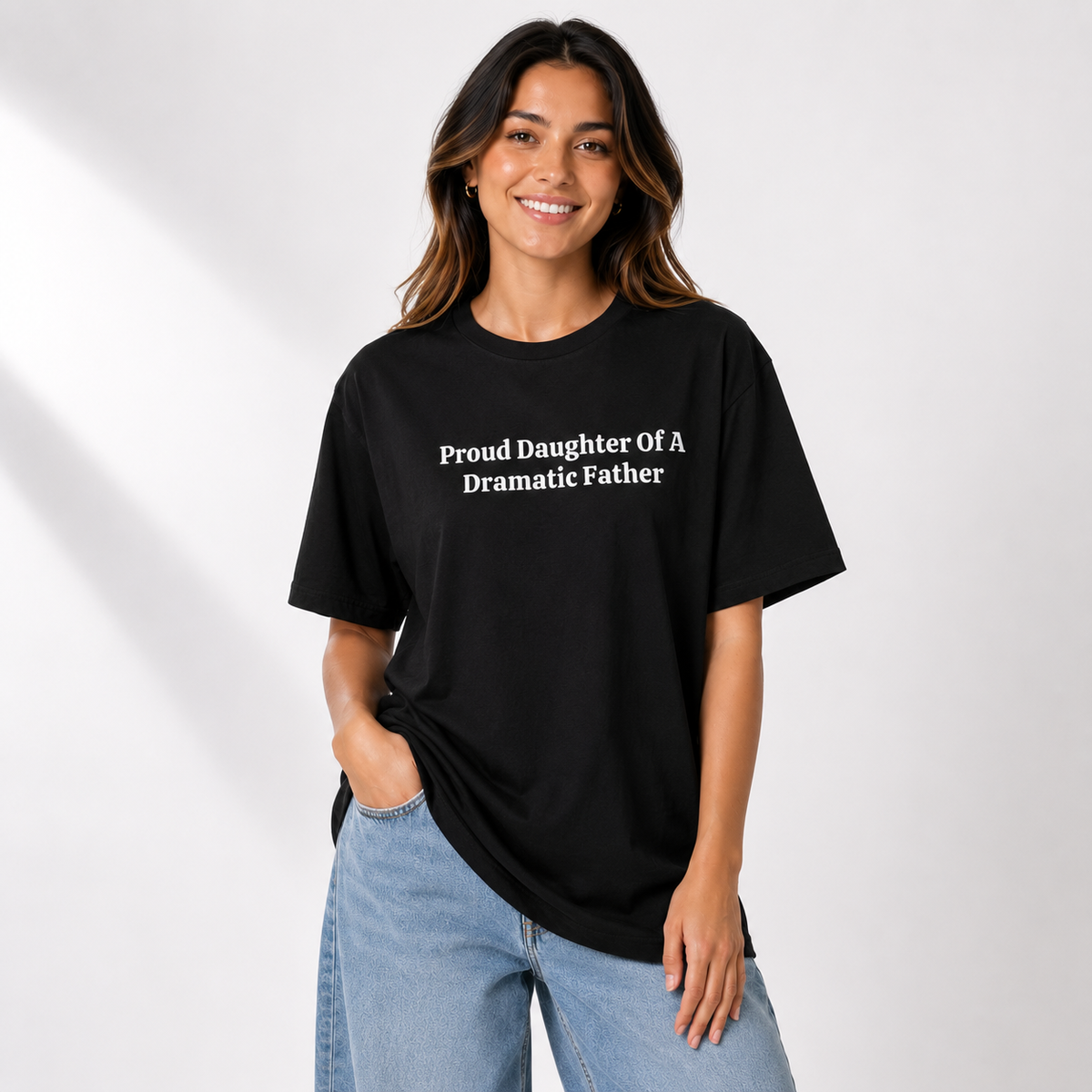 Proud Daughter Of A Dramatic Father Funny Boxy Tee