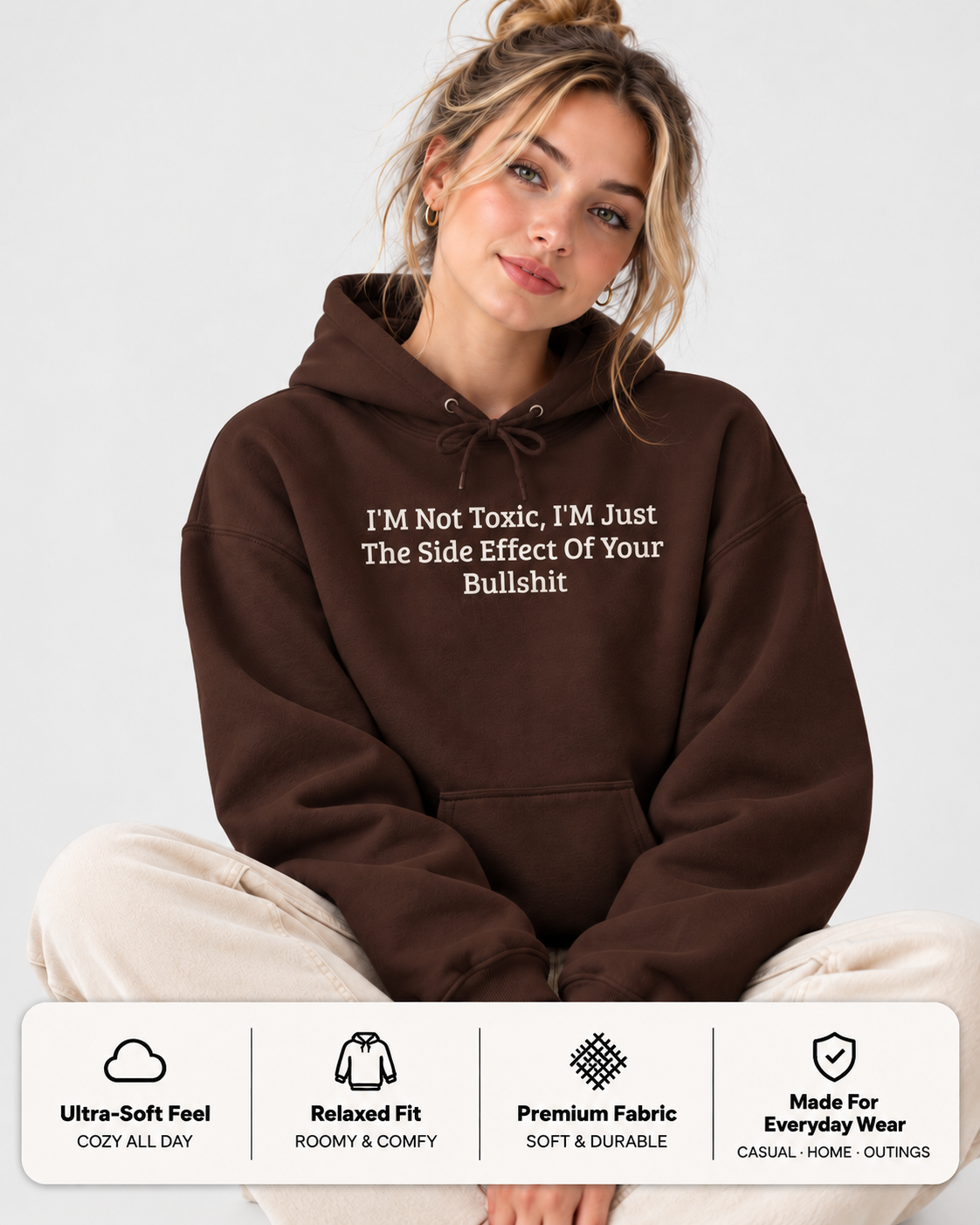 Not Toxic Sassy Statement Hoodie | Funny Pullover