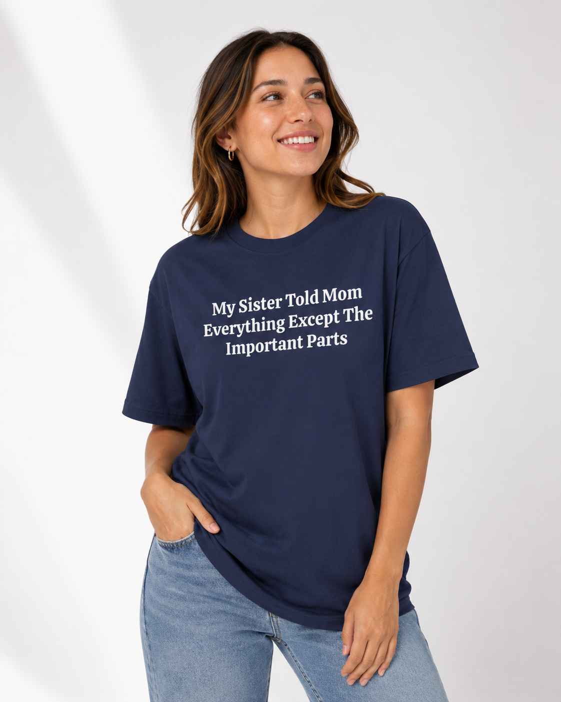 Funny Sister Boxy Tee | Told Mom Everything Except This