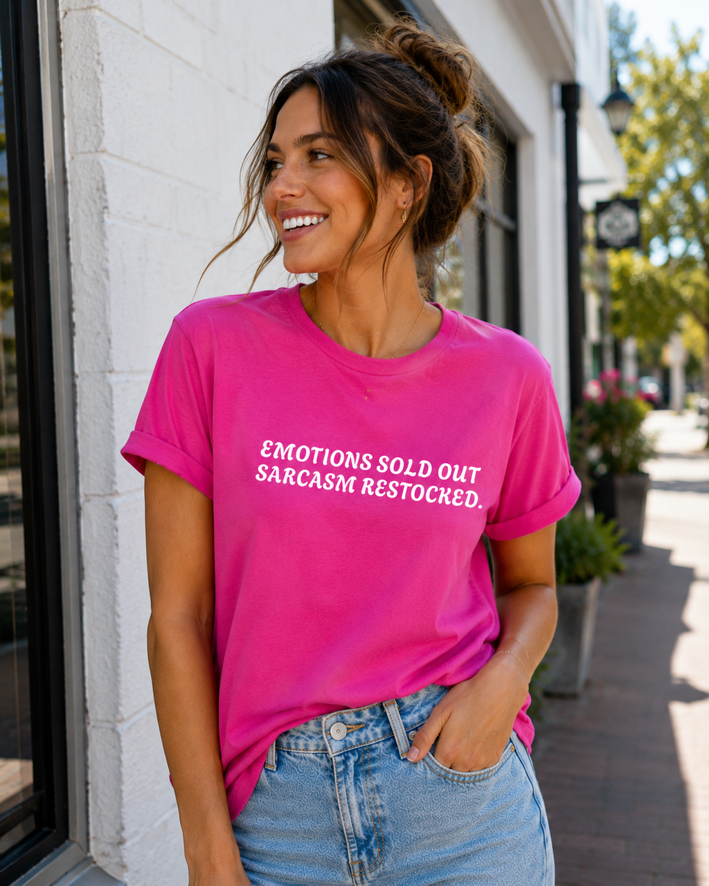 Emotions Sold Out Sarcasm Restocked Funny Graphic Tee