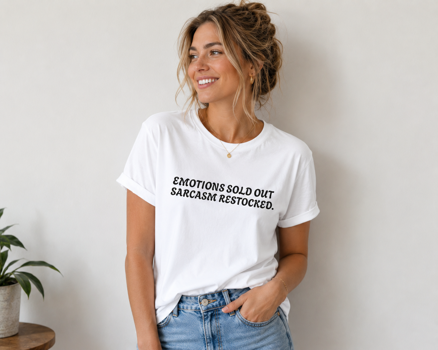 Emotions Sold Out Sarcasm Restocked Funny Graphic Tee