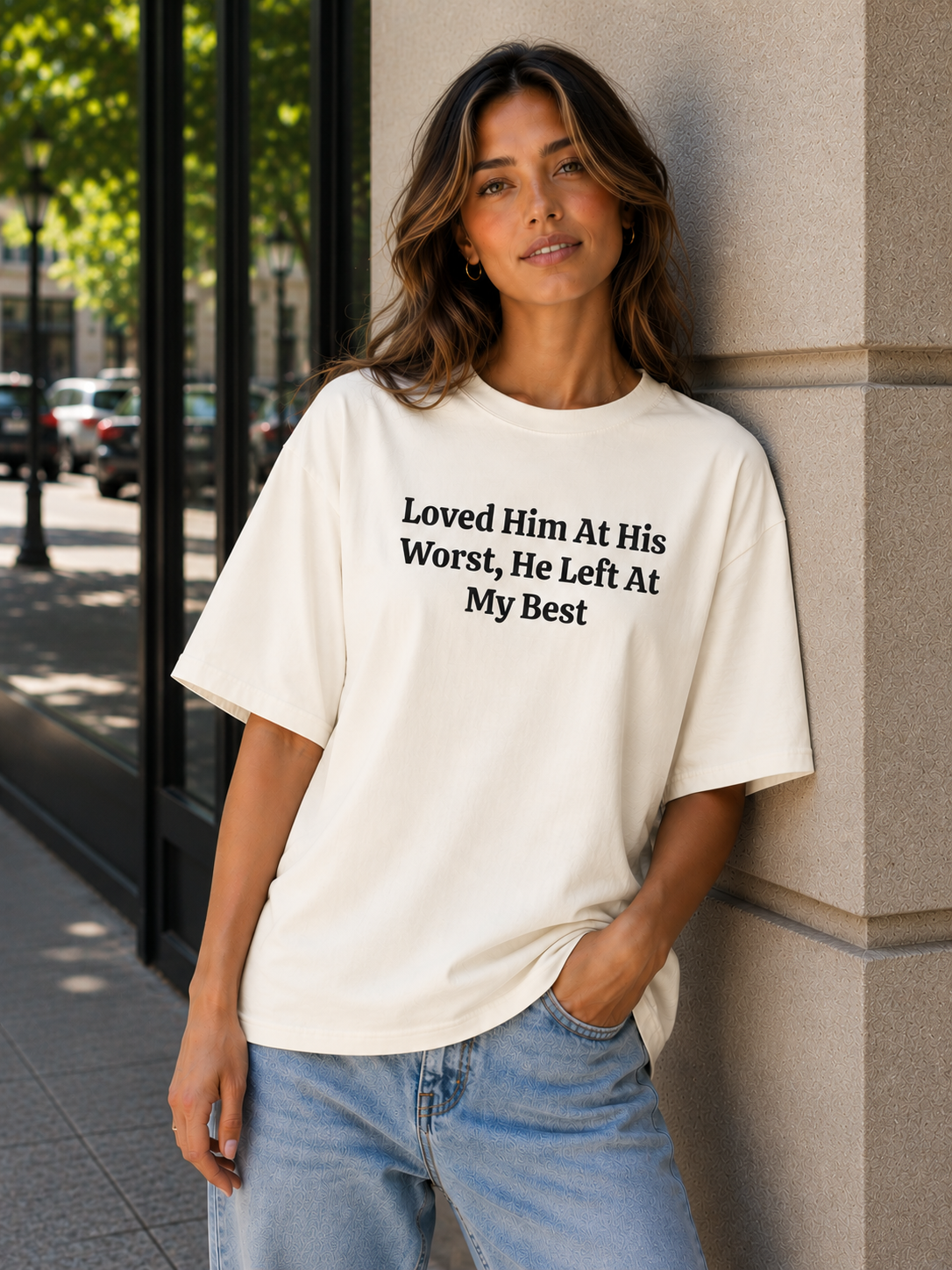 Loved Him At His Worst Breakup Quote Tee