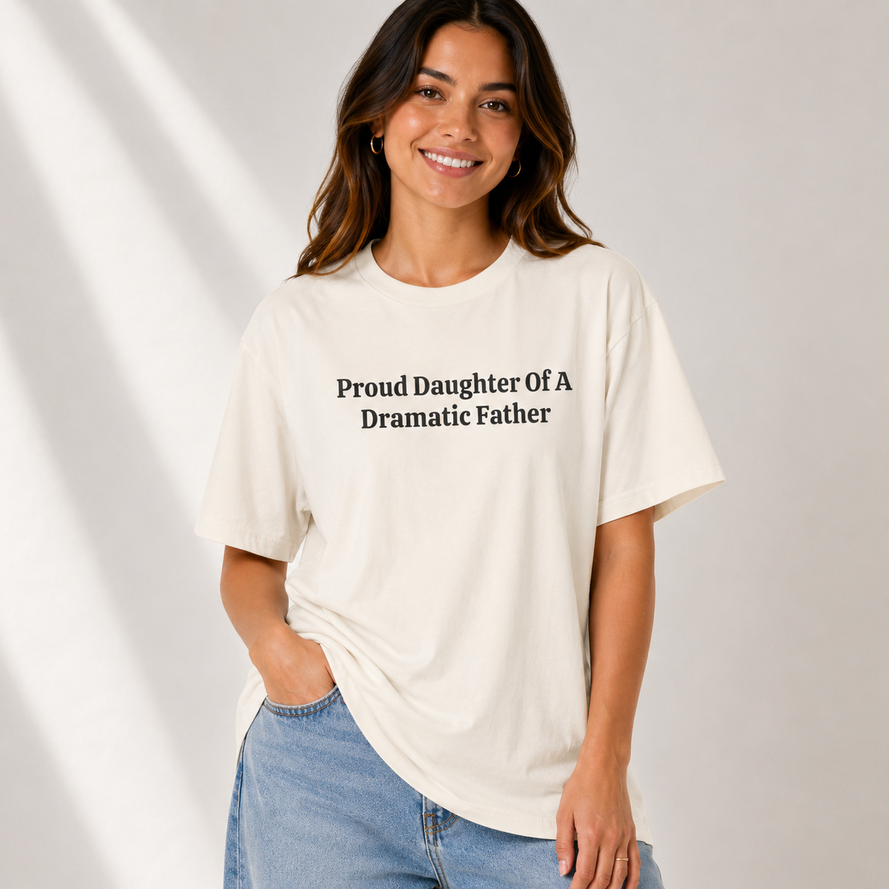 Proud Daughter Of A Dramatic Father Funny Boxy Tee