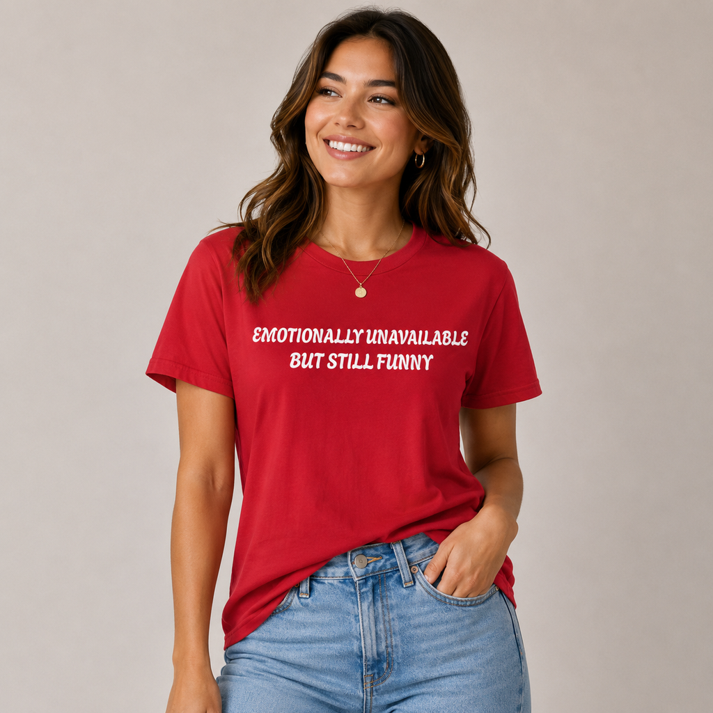 Emotionally Unavailable But Still Funny Unisex Tee