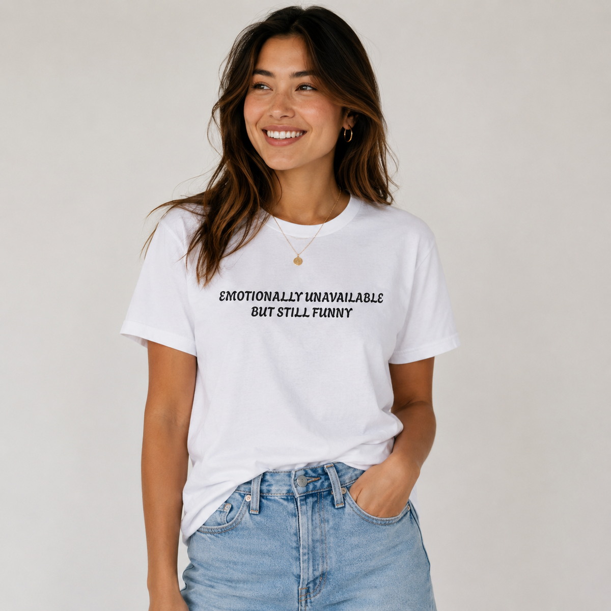 Emotionally Unavailable But Still Funny Unisex Tee