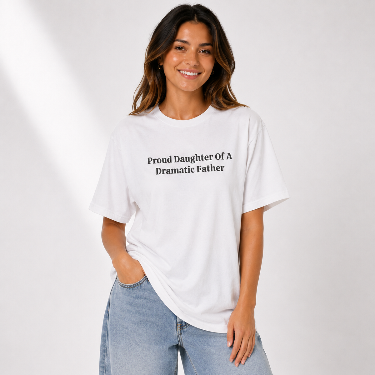 Proud Daughter Of A Dramatic Father Funny Boxy Tee
